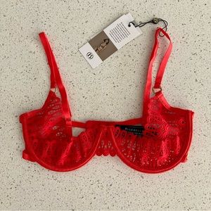 NWT BlueBella Tallulah Red Open Underwire Bra